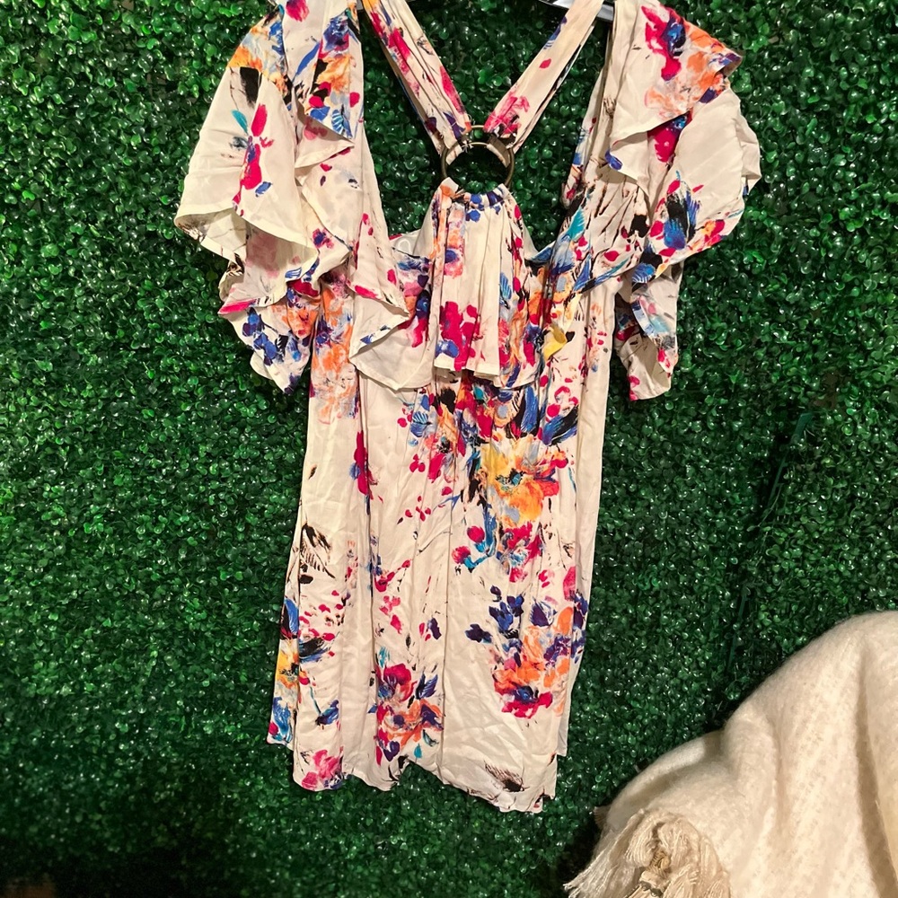 Off the shoulder halter dress